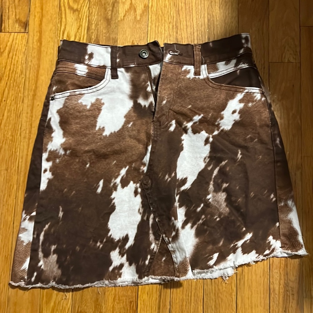 Cow print skirt